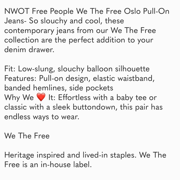 FreePeople WE THE FREE: OSLO Low Rise Oversized Jogger(NWT) - Picture 5 of 13